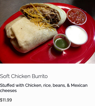 soft chicken burrito